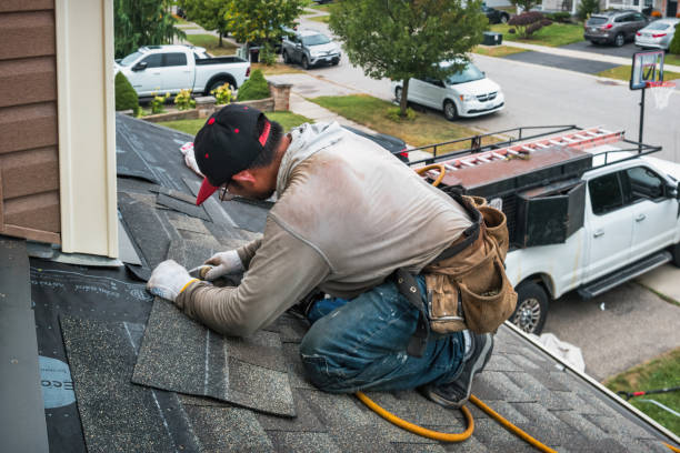 Professional Roofing technician working in Hasbrouck Heights, NJ